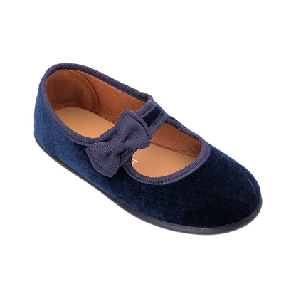 Velvet Bow Mary Jane Navy