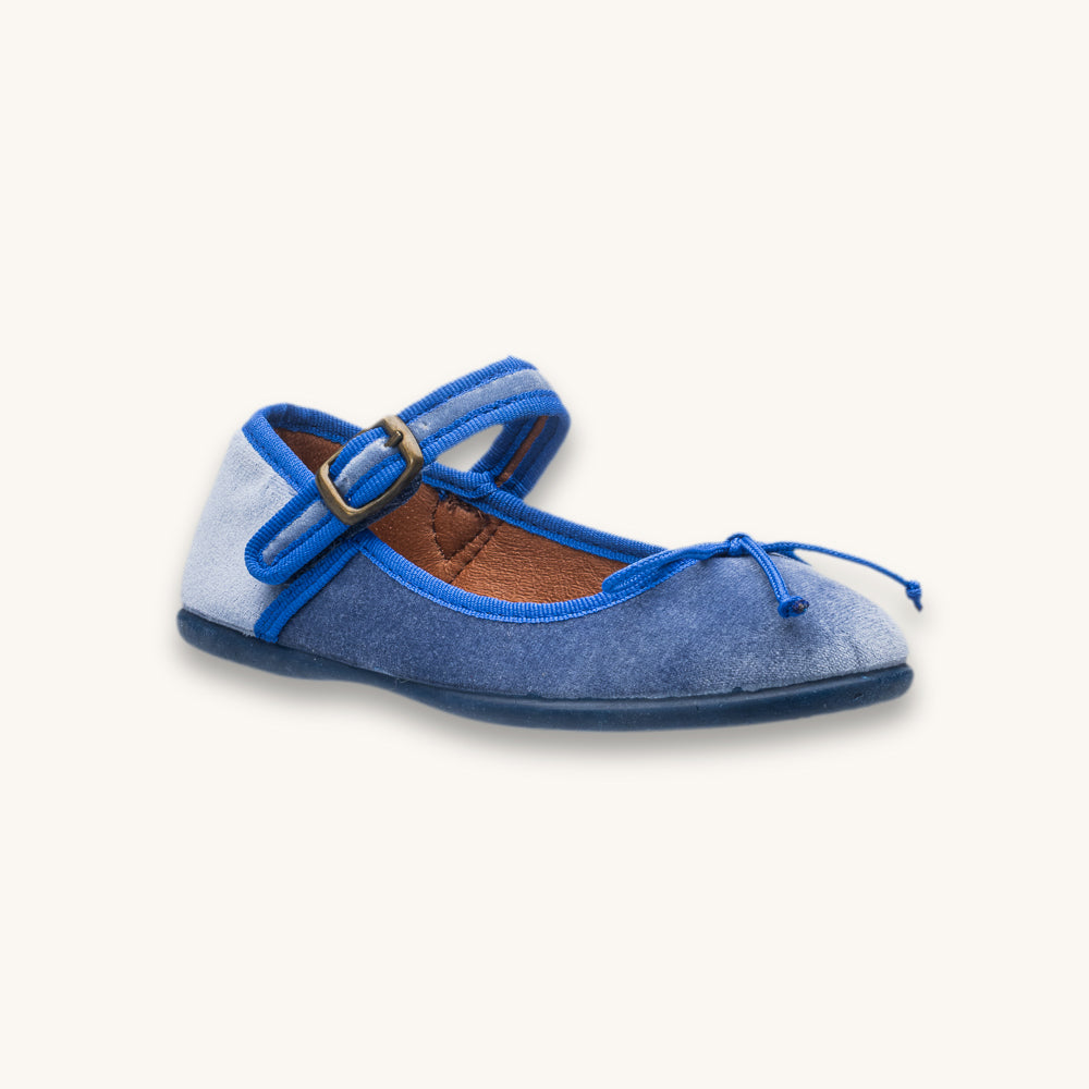 Ellis Velvet Ballet Flat | French Blue