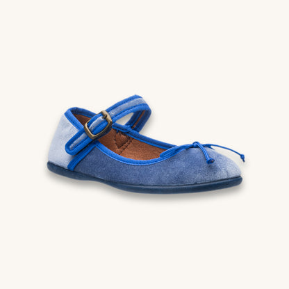Ellis Velvet Ballet Flat | French Blue