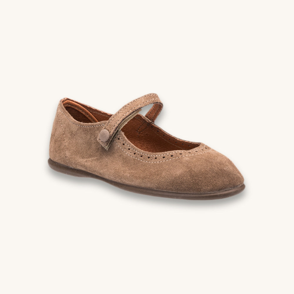 Mary Jane en daim beige
