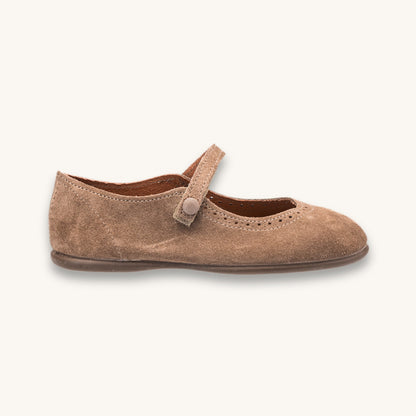 Mary Jane en daim beige
