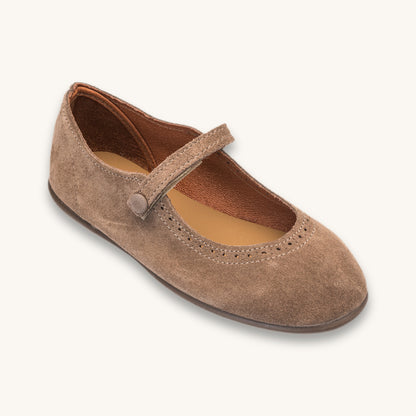 Mary Jane en daim beige