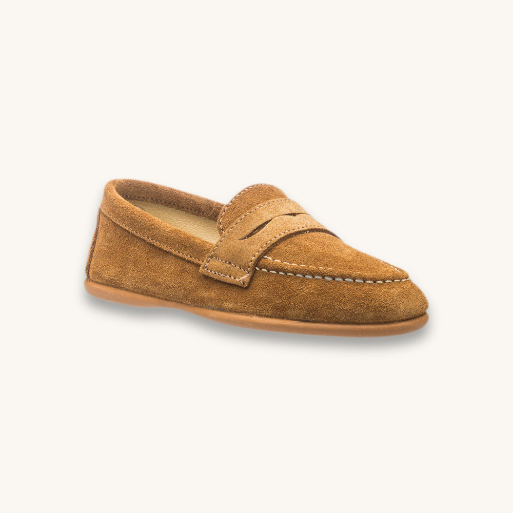Suede Penny Loafer | Camel