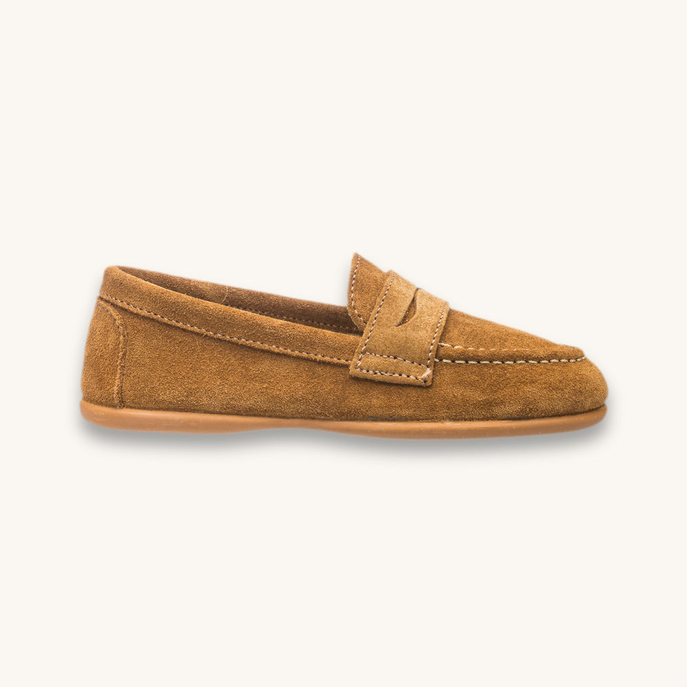 Suede Penny Loafer | Camel