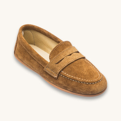 Suede Penny Loafer | Camel
