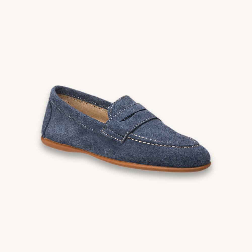 Mocassins Penny en daim et denim