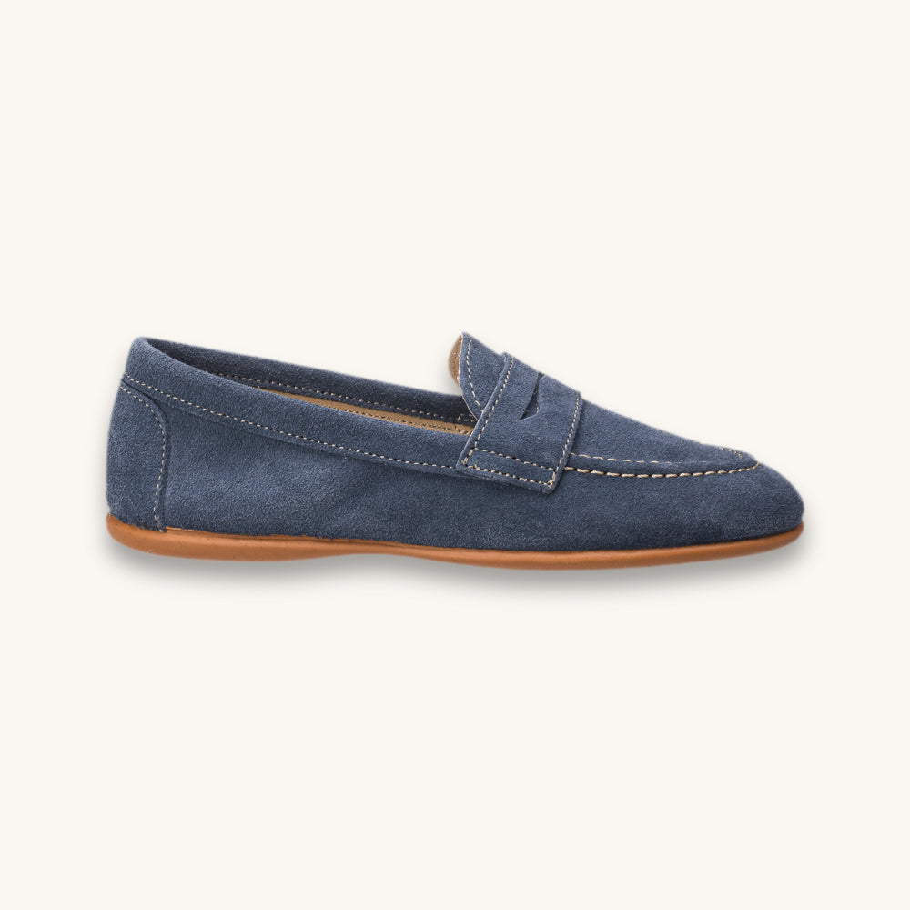 Mocassins Penny en daim et denim