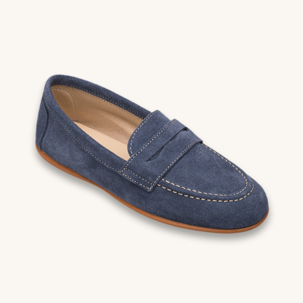 Suede Penny Loafer | Denim
