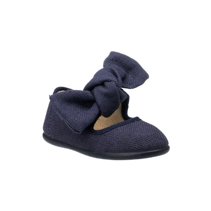 Linen Bow Mary Jane Navy