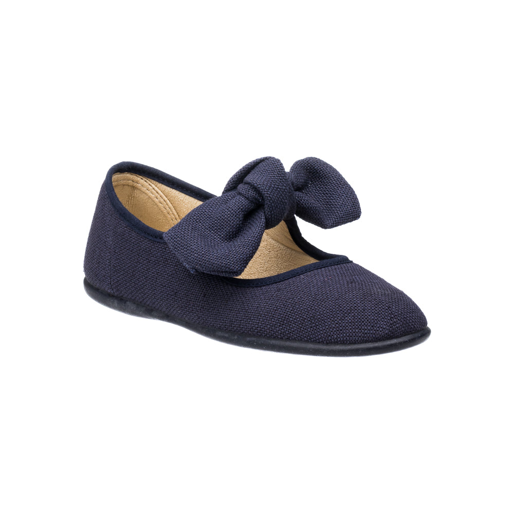 Linen Bow Mary Jane Navy