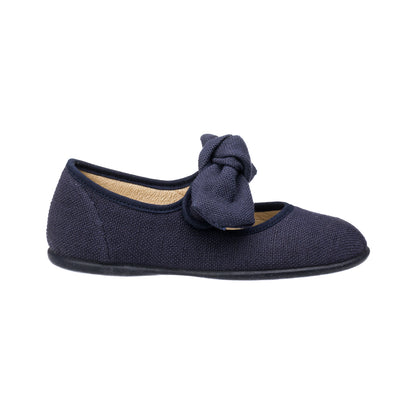 Linen Bow Mary Jane Navy