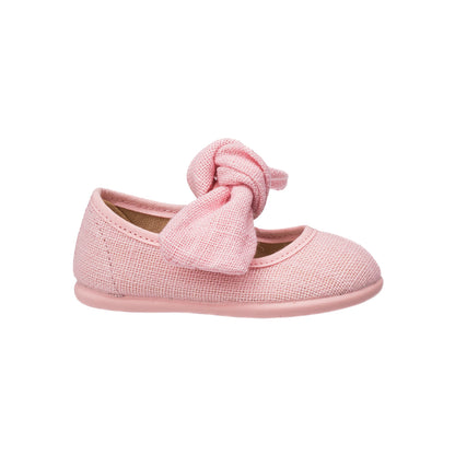 Linen Bow Mary Jane Pink