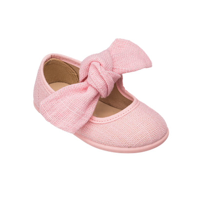 Linen Bow Mary Jane Pink