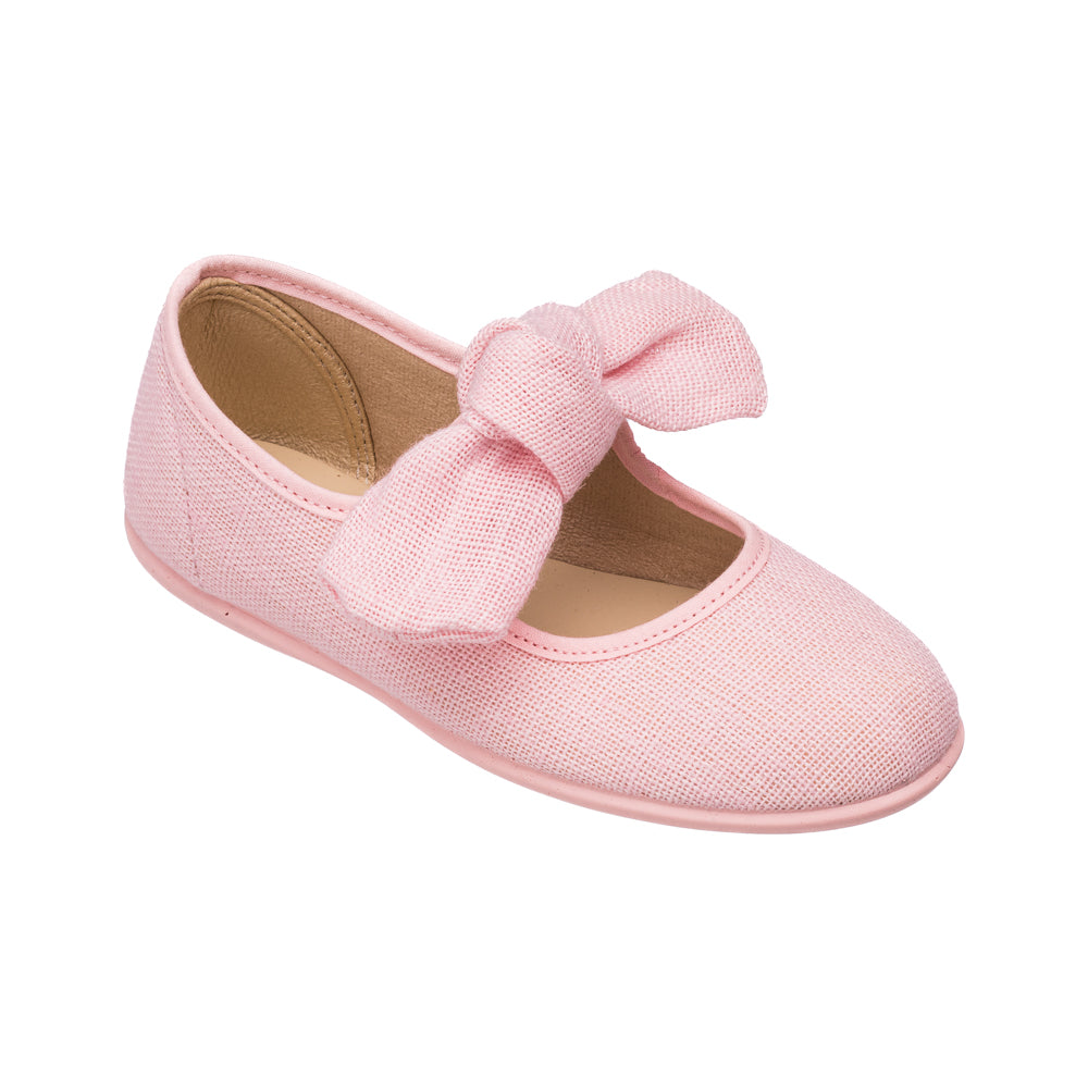 Linen Bow Mary Jane Pink