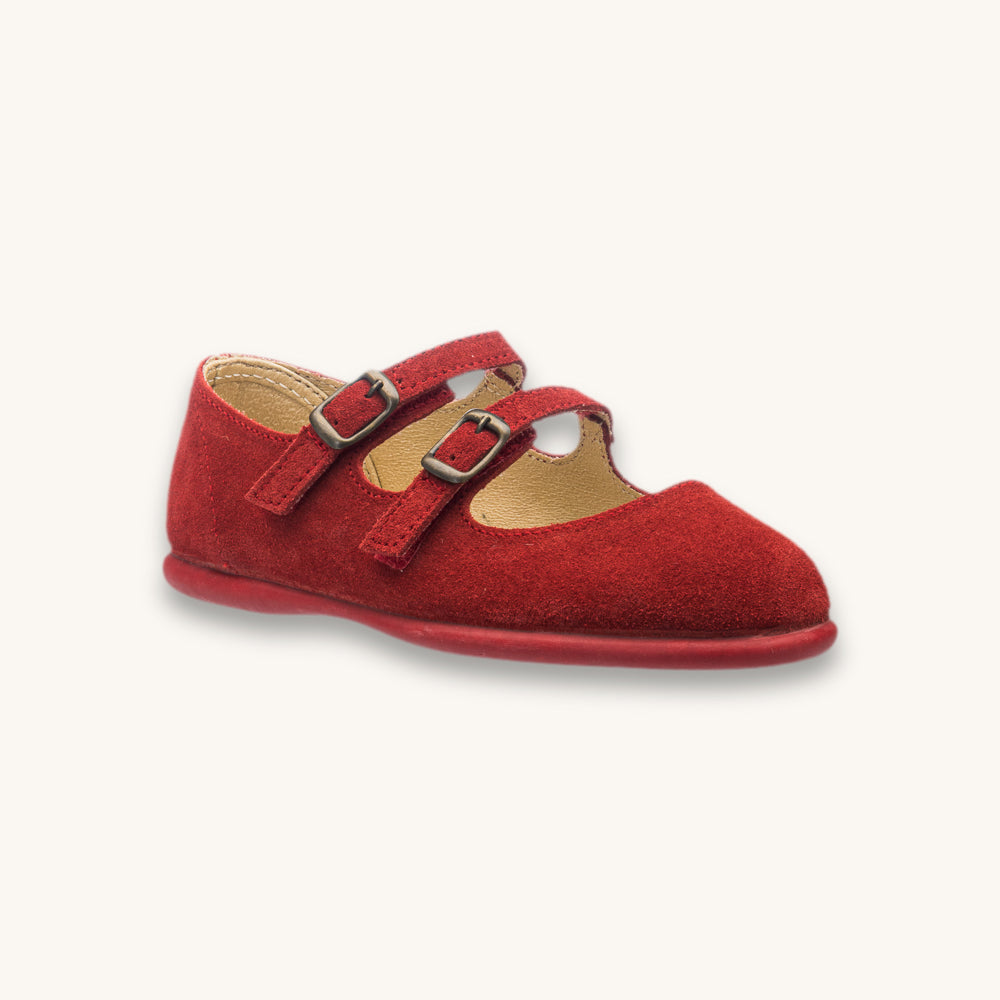 Double-Strap Mary Jane | Red Suede