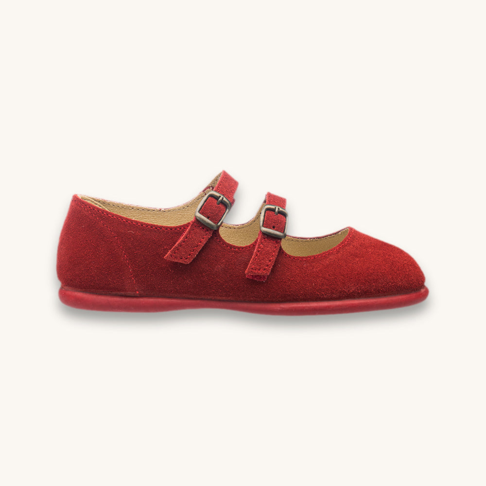 Double-Strap Mary Jane | Red Suede