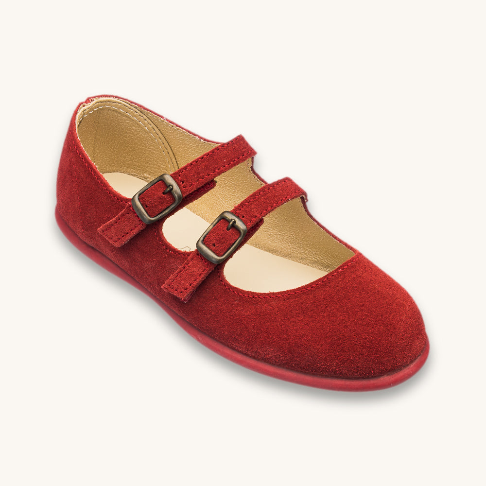Double-Strap Mary Jane | Red Suede