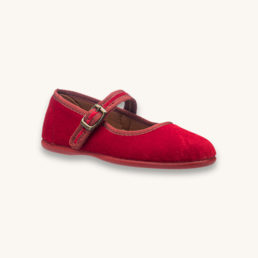 Isa Velvet Mary Jane | Red