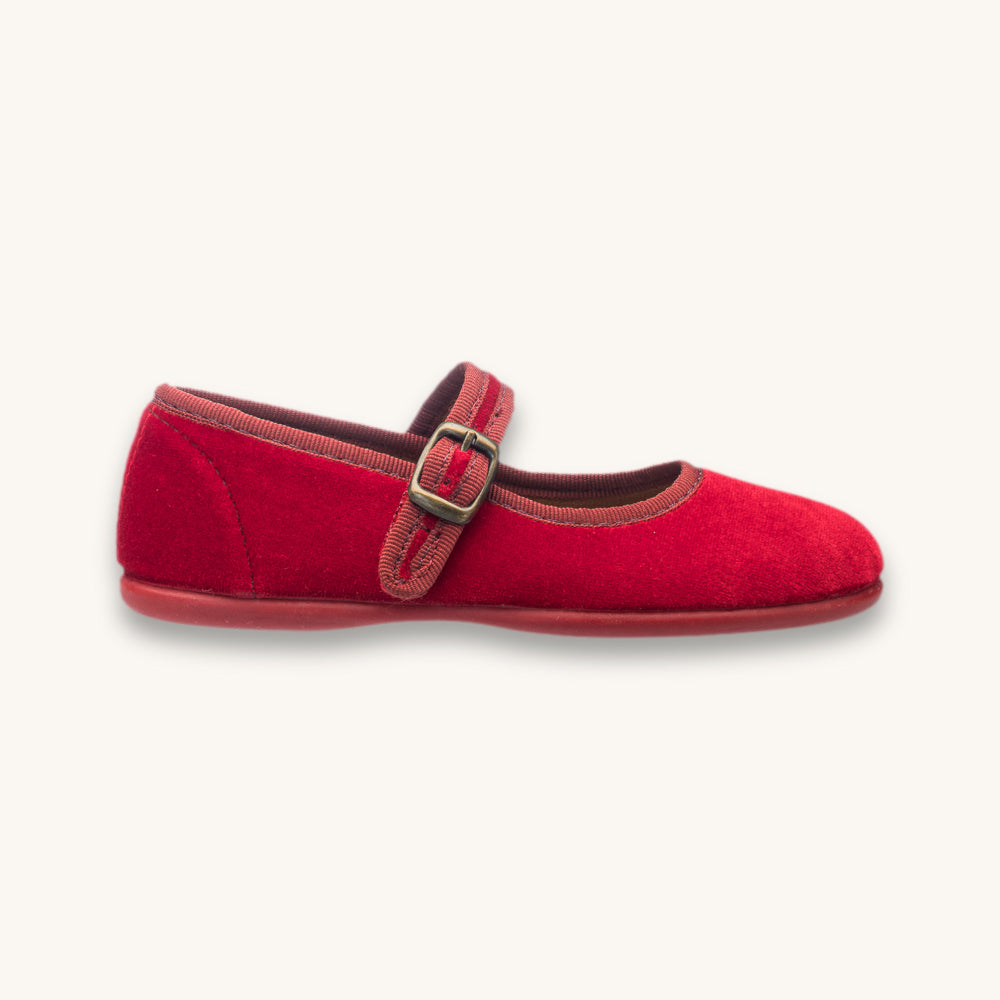 Isa Velvet Mary Jane | Red