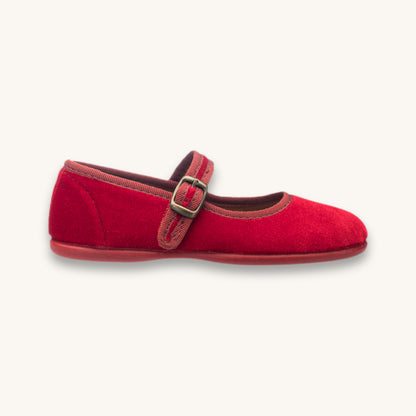 Isa Velvet Mary Jane | Red