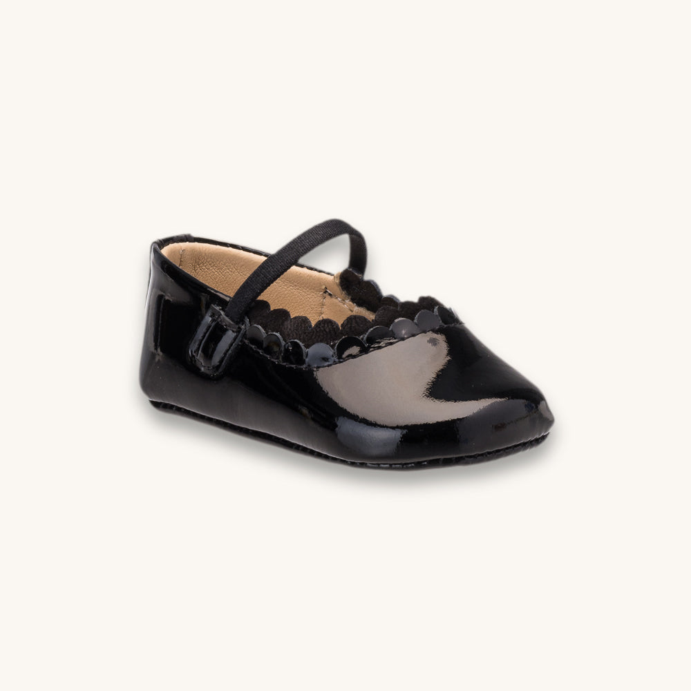 Ava Baby Ballet Flat | Black Patent Leather
