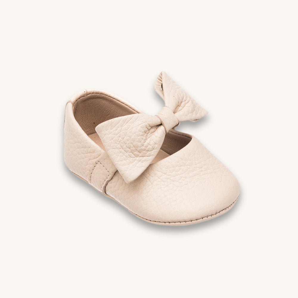 Baby Bow Ballet Flat | Cream Leather