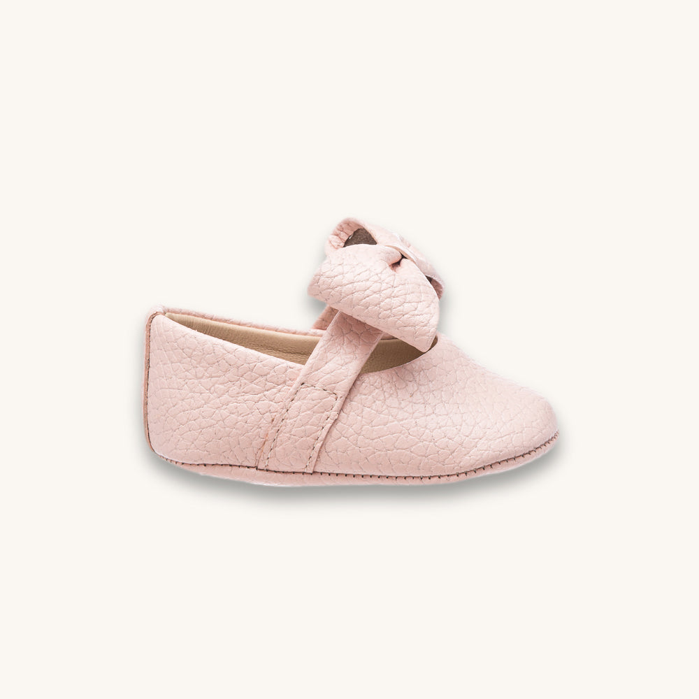 Baby Bow Ballet Flat | Pink Leather