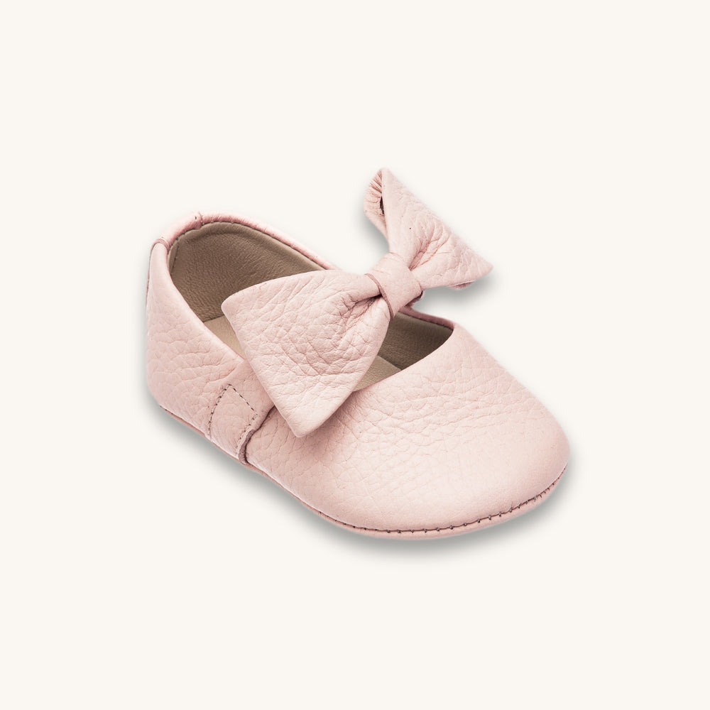 Baby Bow Ballet Flat | Pink Leather