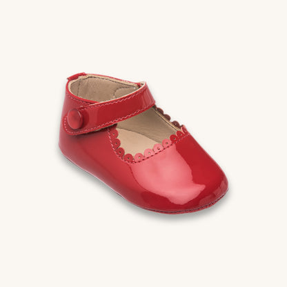 Mary Jane pour bébé, rouge verni