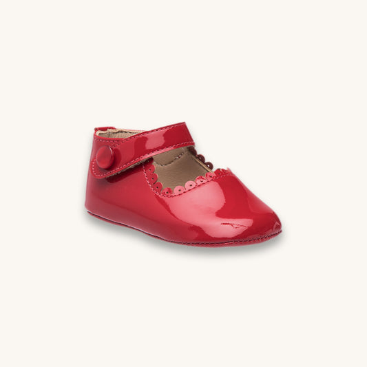 Mary Jane pour bébé, rouge verni