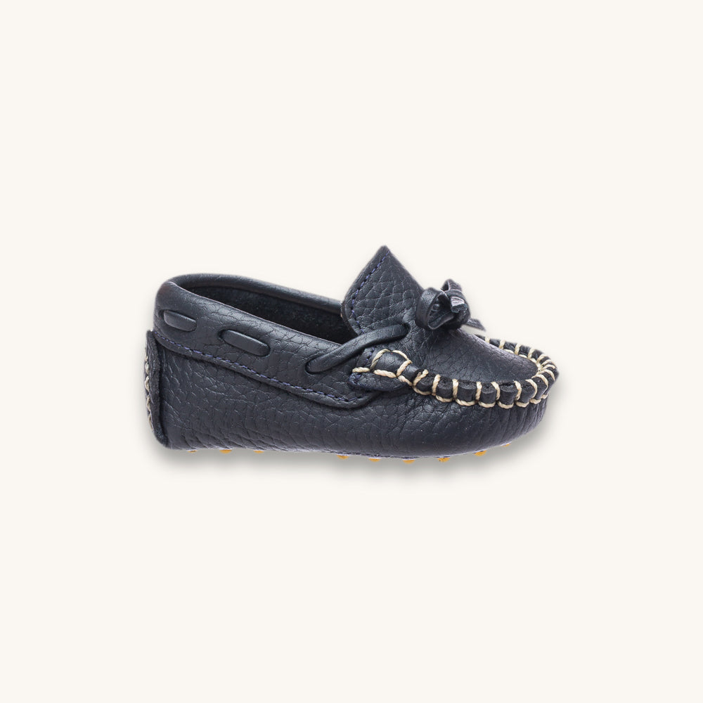 Baby Driver Loafer | Navy Blue Leather