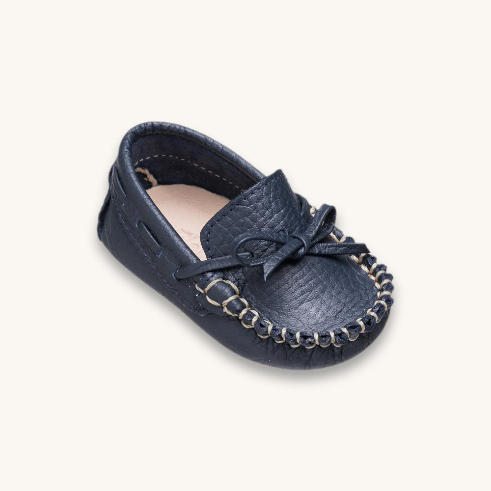 Baby Driver Loafer | Navy Blue Leather