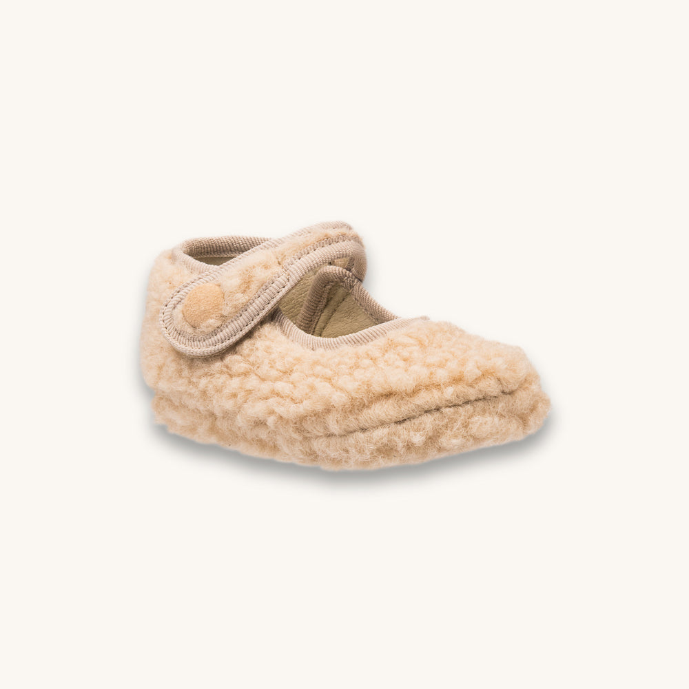 Baby Shearling Mary Jane | Beige