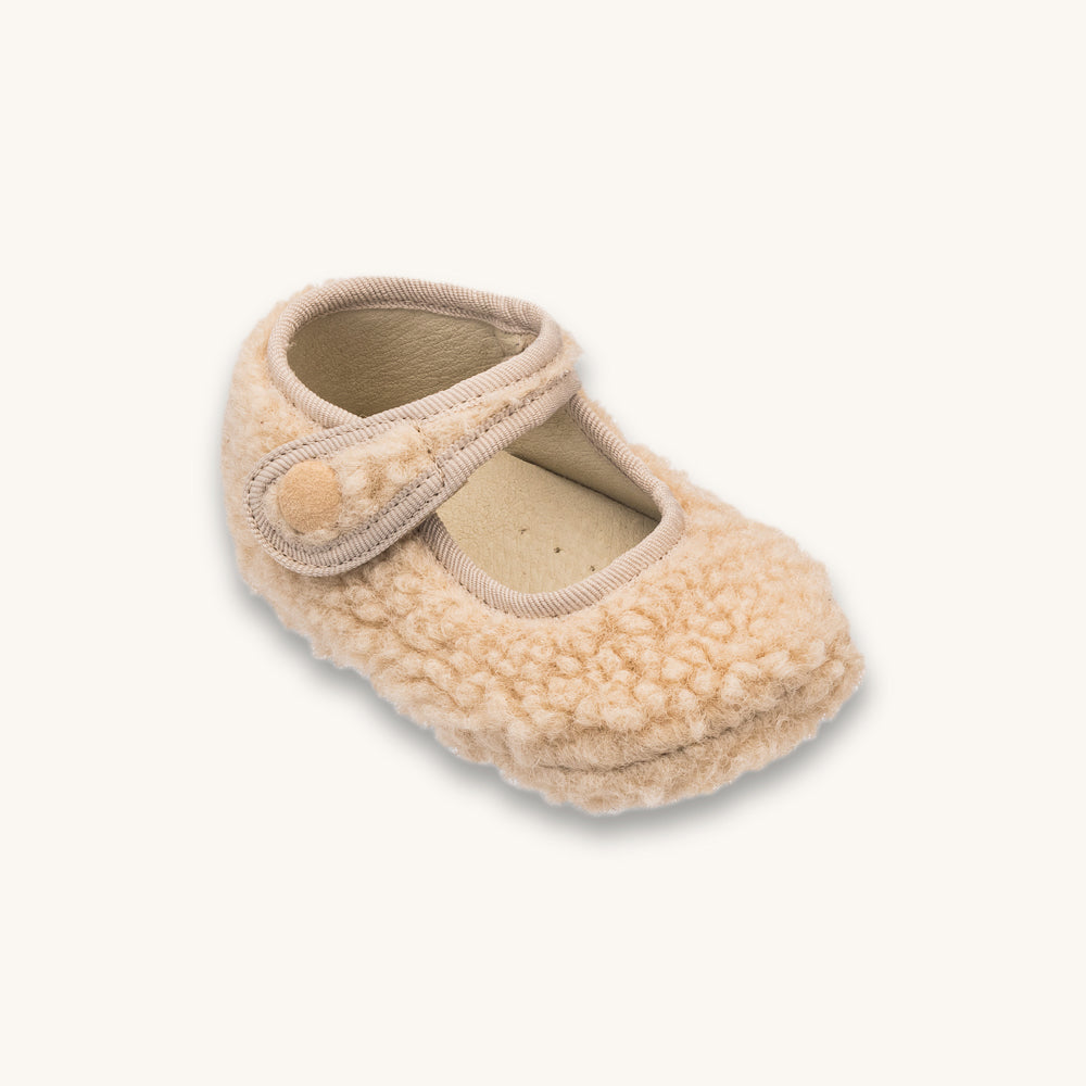 Baby Shearling Mary Jane | Beige