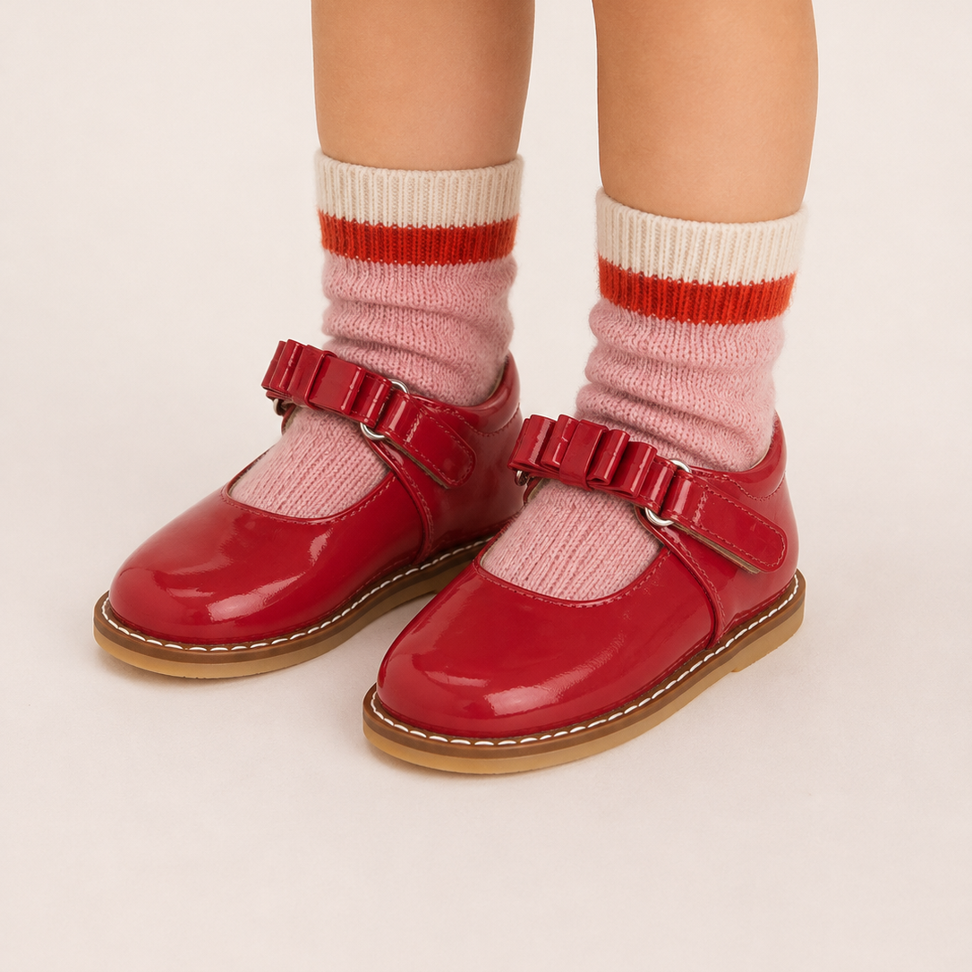Toddler Bow Mary Jane | Red Leather