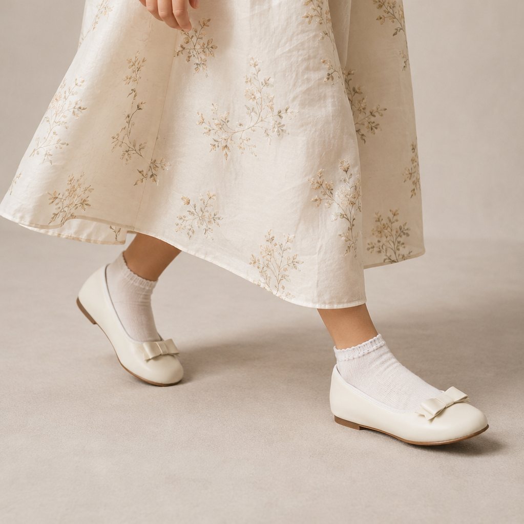 Camille Ballet Flat | Bone Leather