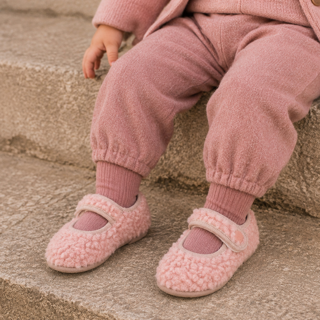 Baby Shearling Mary Jane | Pink