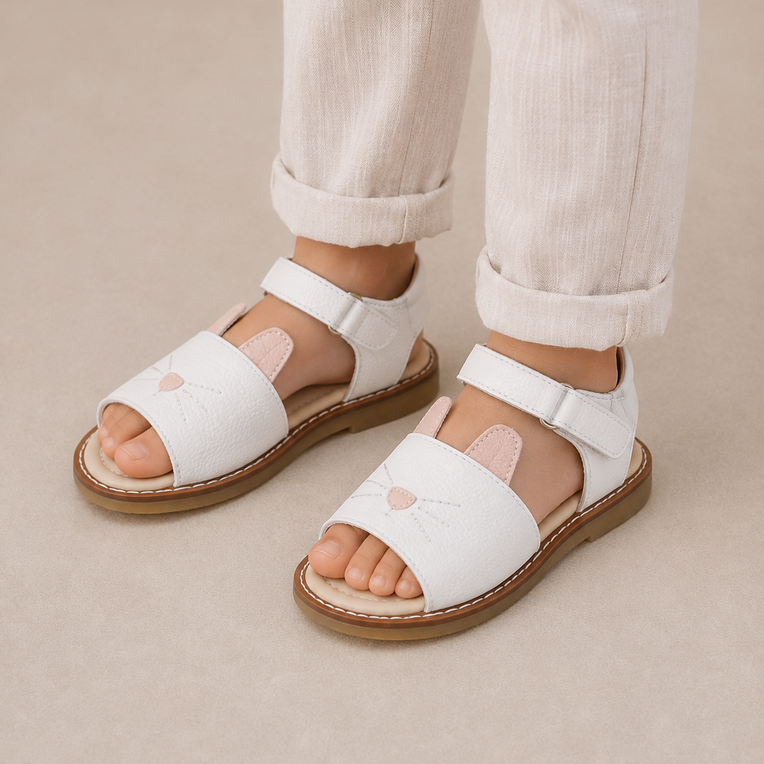 Sandales lapin blanches