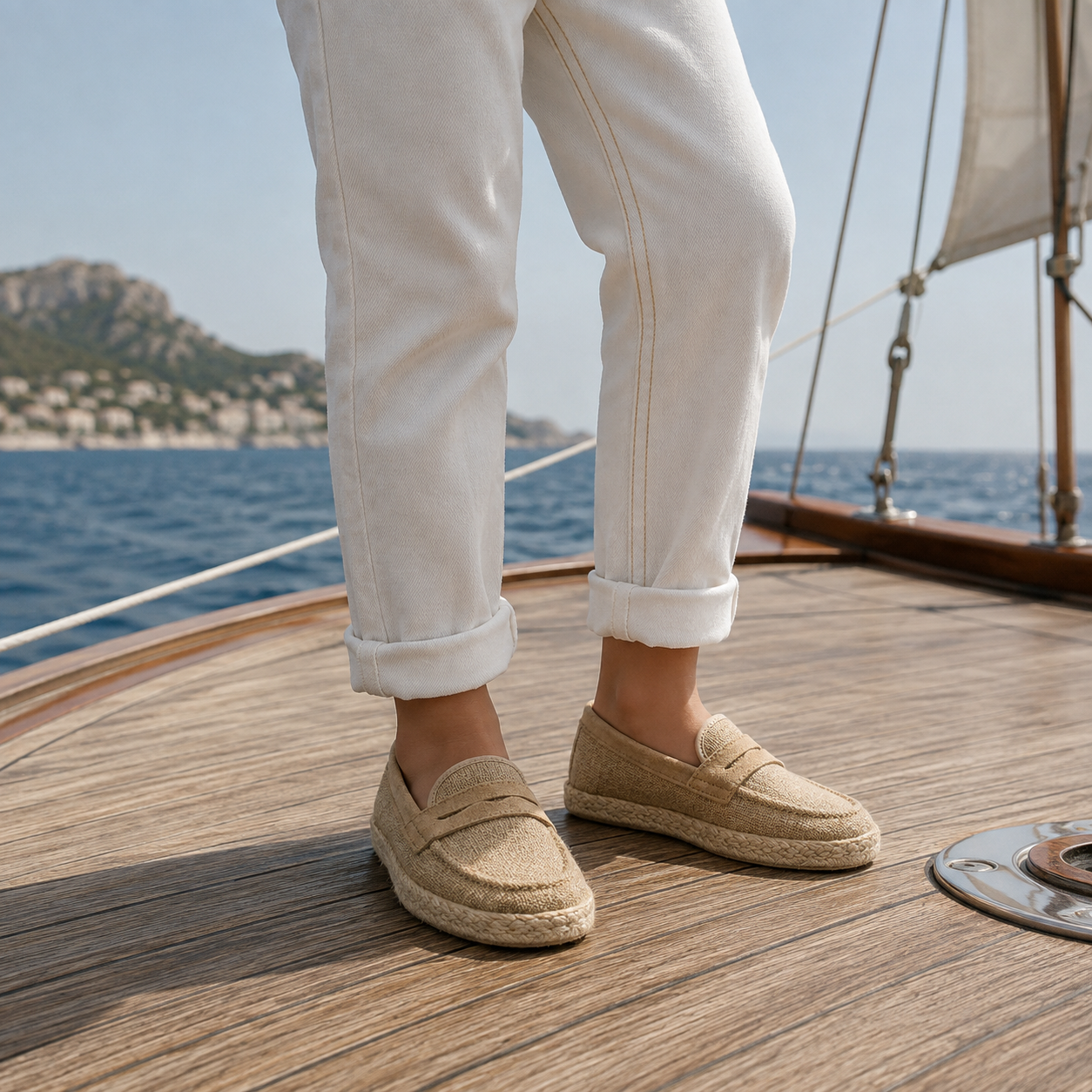 Mocassin espadrille beige