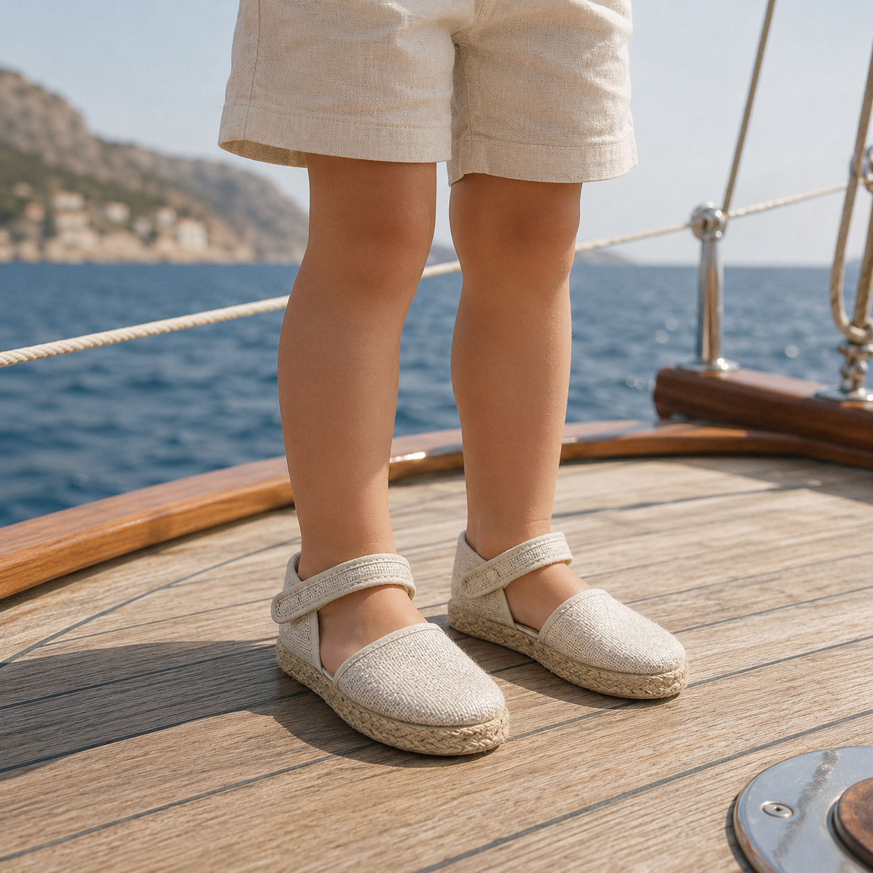 Linen Classic Espadrille | Metallic White