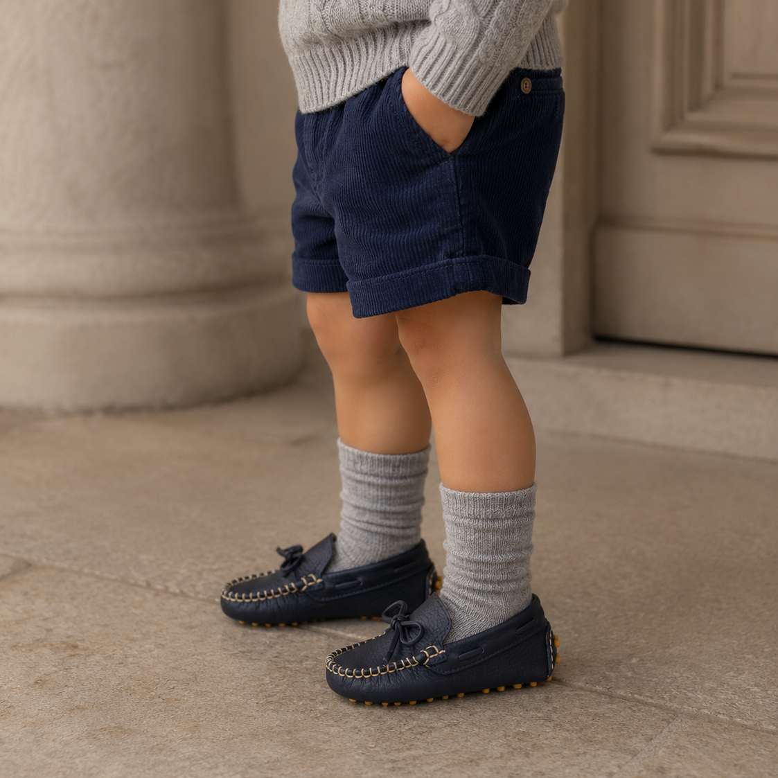 Mocassins de conduite pour tout-petits, bleu marine 