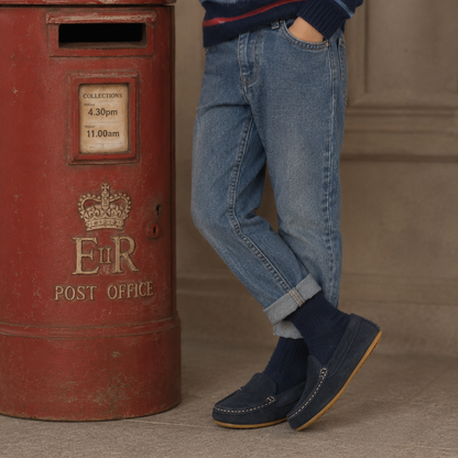 Mocassins de conduite Antton en daim bleu