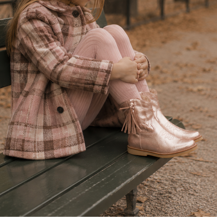 Bottes en daim Hannah, rose métallisé