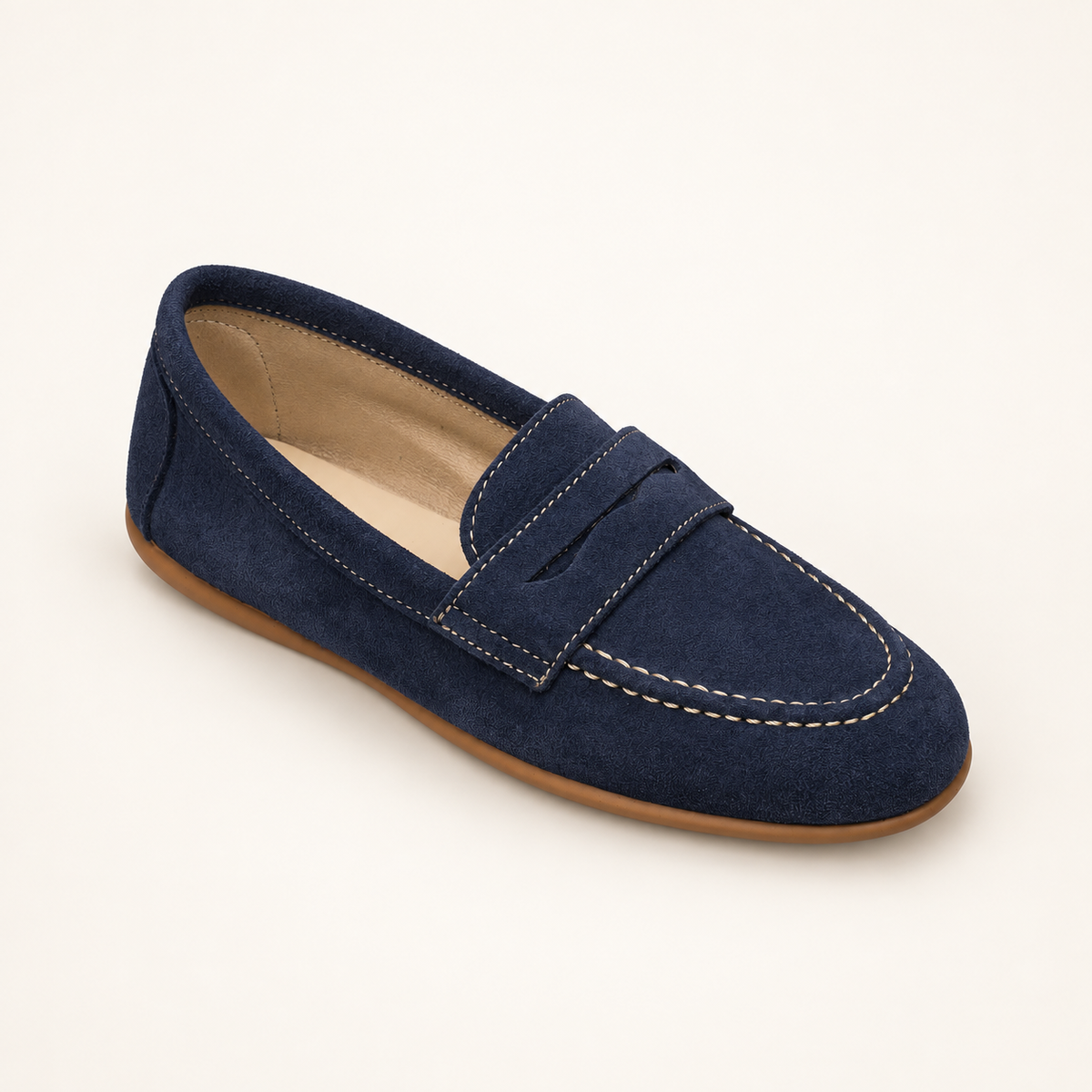 Suede Penny Loafer | Navy