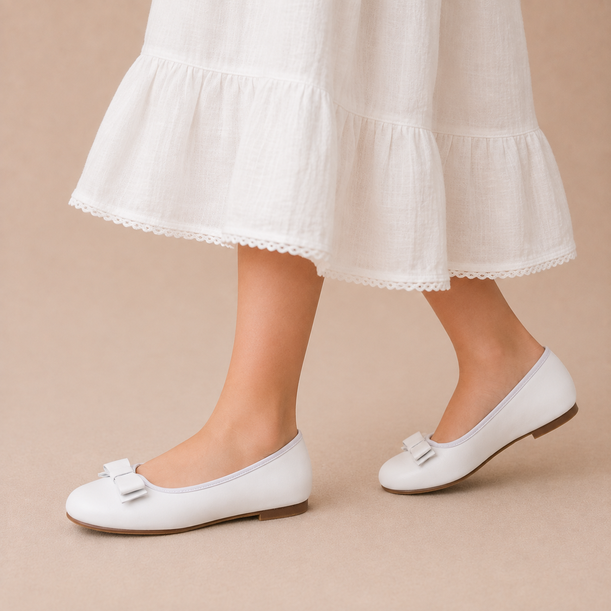 Camille Ballet Flat | White Leather