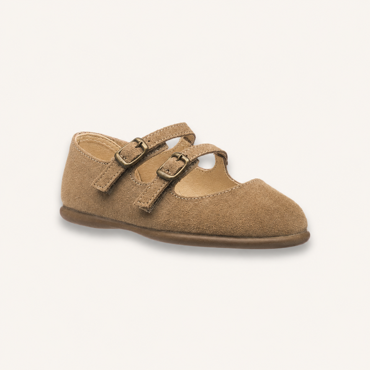Double-Strap Mary Jane | Camel Suede