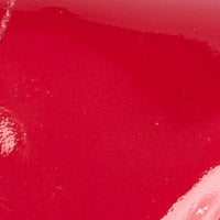 Glossy red patent leather Mary Jane shoe with smooth, shiny finish.
