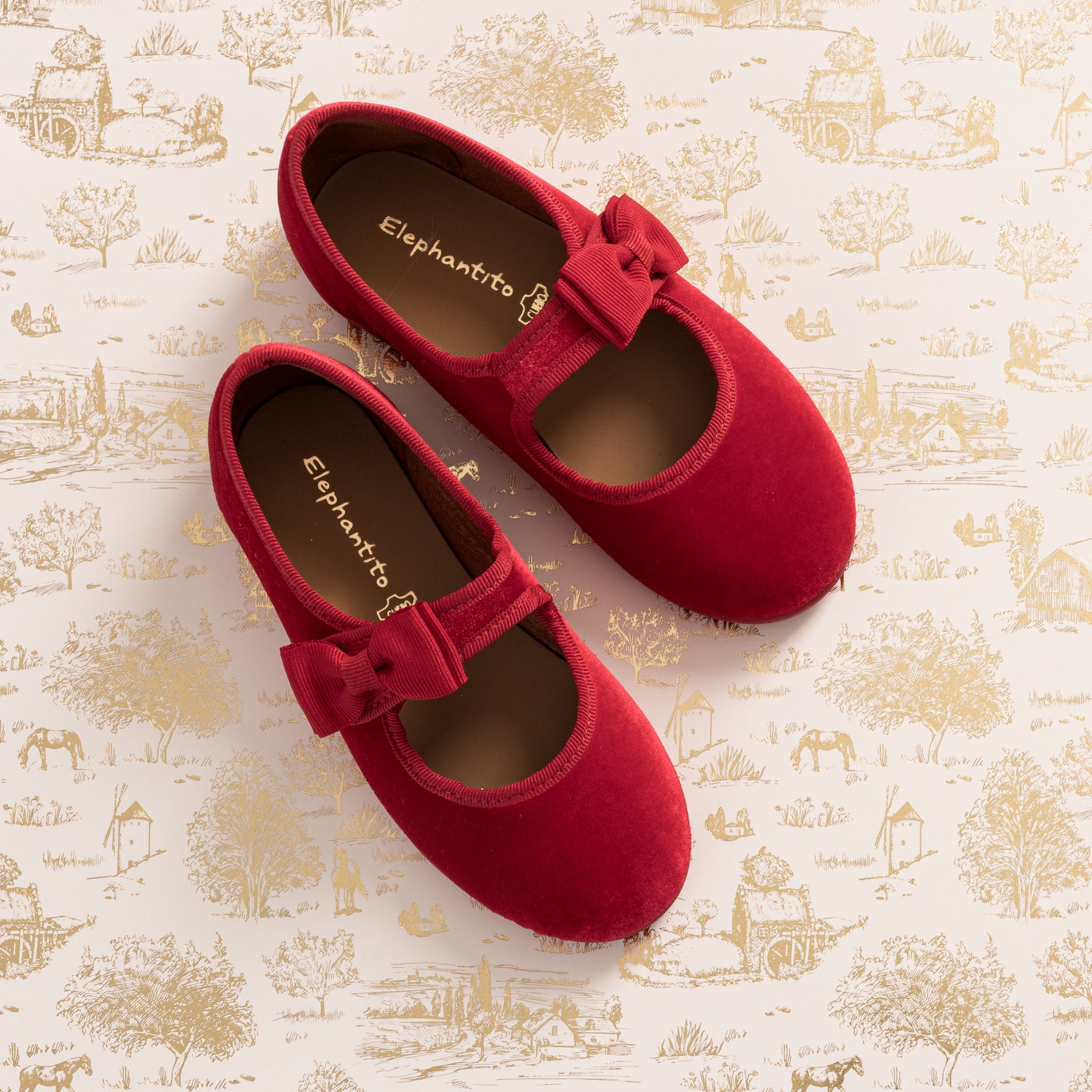 Velvet Bow Mary Jane Red | High-End Quality and Style – Elephantito