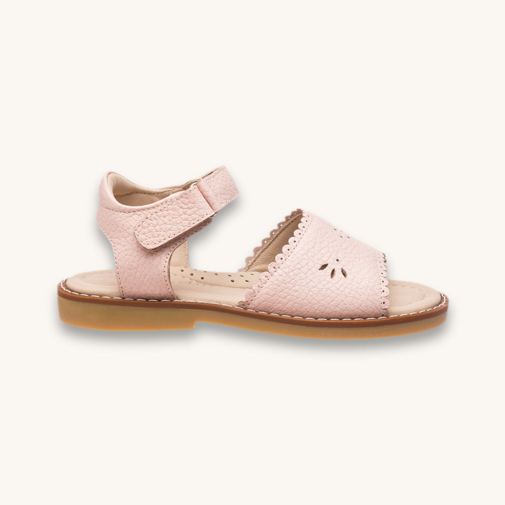 Sandale classique rose festonné