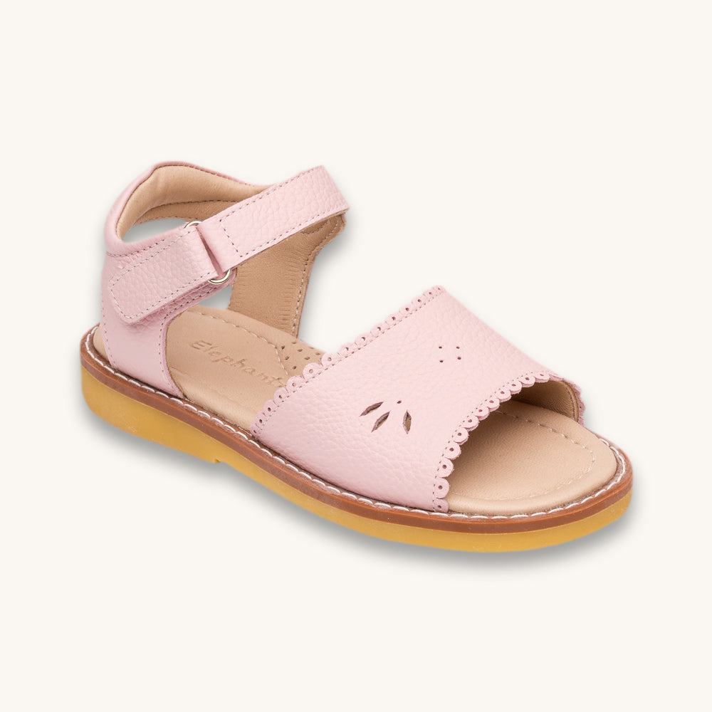 Sandale classique rose festonné